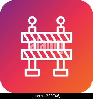 Road barrier Vector Icon Design Illustration Stock Vector