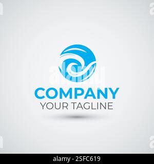 circle wave water logo design template Stock Vector