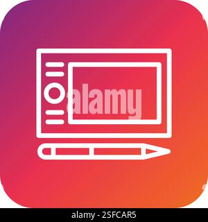 Graphic Tablet Vector Icon Design Illustration Stock Vector