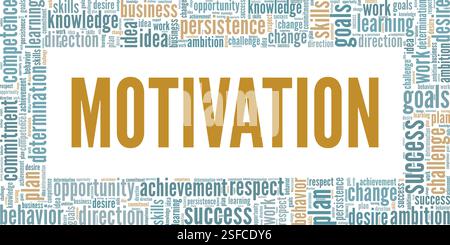 Motivation word cloud conceptual design isolated on white background. Stock Vector