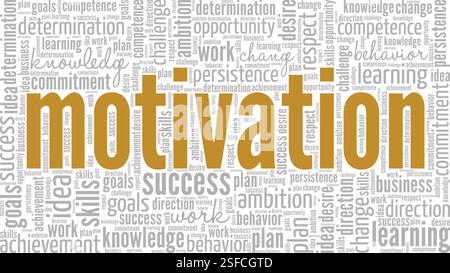 Motivation word cloud conceptual design isolated on white background. Stock Vector