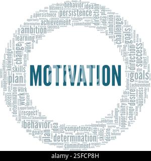 Motivation word cloud conceptual design isolated on white background. Stock Vector