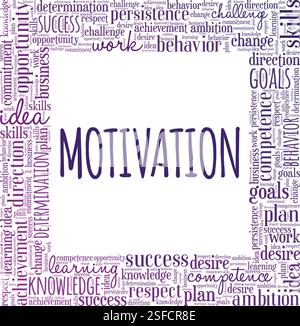 Motivation word cloud conceptual design isolated on white background. Stock Vector