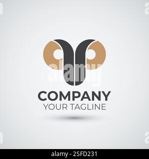 abstract goat logo design Template Stock Vector