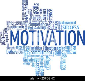 Motivation word cloud conceptual design isolated on white background. Stock Vector