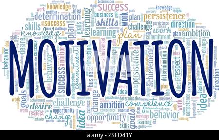 Motivation word cloud conceptual design isolated on white background. Stock Vector