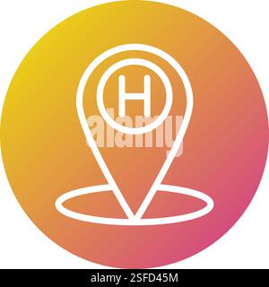 Hotel pin Vector Icon Design Illustration Stock Vector