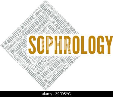 Sophrology word cloud conceptual design isolated on white background. Stock Vector