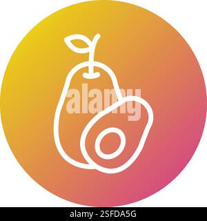Avocado Vector Icon Design Illustration Stock Vector