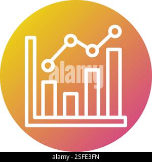 Line chart Vector Icon Design Illustration Stock Vector