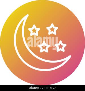 Half moon Vector Icon Design Illustration Stock Vector