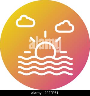 Sunset Vector Icon Design Illustration Stock Vector
