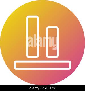 Bottom alignment Vector Icon Design Illustration Stock Vector