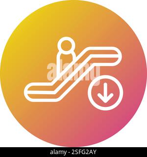 Escalator down Vector Icon Design Illustration Stock Vector