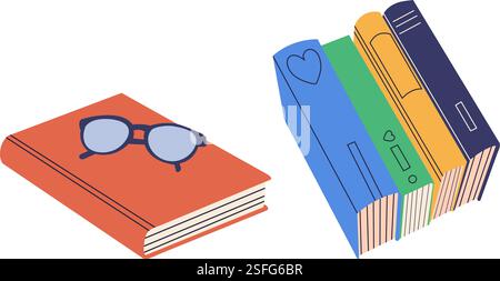books in doodle style, isolated vector Stock Vector