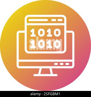 Binary code Vector Icon Design Illustration Stock Vector
