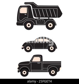 Silhouette cars on a white background. Vector illustration Stock Vector ...