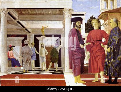 Piero della Francesca, Flagellation, painting, Ducal Palace