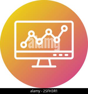 Line chart Vector Icon Design Illustration Stock Vector