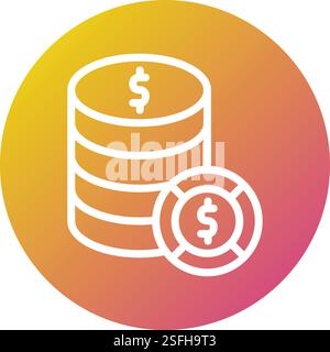 Dollar stack Vector Icon Design Illustration Stock Vector