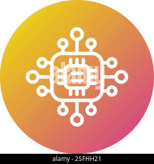 Microprocessor Vector Icon Design Illustration Stock Vector