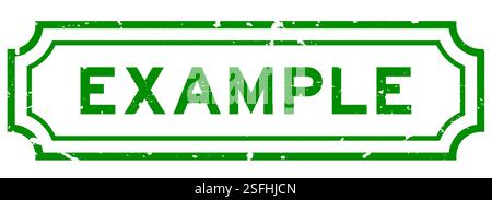 Grunge green example word square rubber stamp on white background Stock Vector