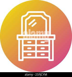 Dressing Table Vector Icon Design Illustration Stock Vector