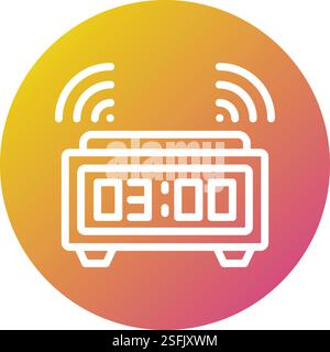 Digital alarm clock Vector Icon Design Illustration Stock Vector