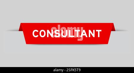Red color inserted label with word consultant on gray background Stock Vector
