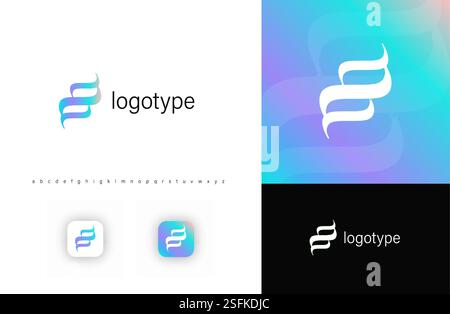 Abstract DNA helix-inspired logo symbolizing science, innovation, and technology. Ideal for biotech, healthcare, research, and futuristic branding Stock Vector