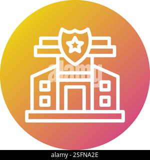 Police Station Vector Icon Design Illustration Stock Vector