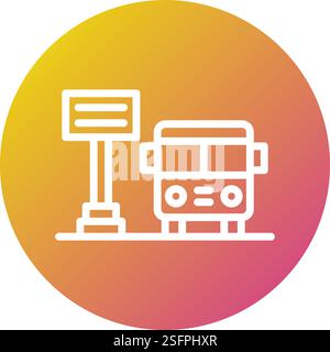 Bus Stop Vector Icon Design Illustration Stock Vector