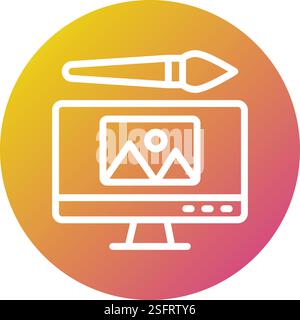 Digital Art Vector Icon Design Illustration Stock Vector