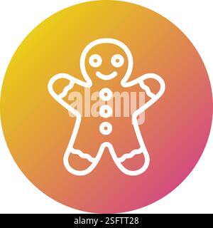 Gingerbread man Vector Icon Design Illustration Stock Vector