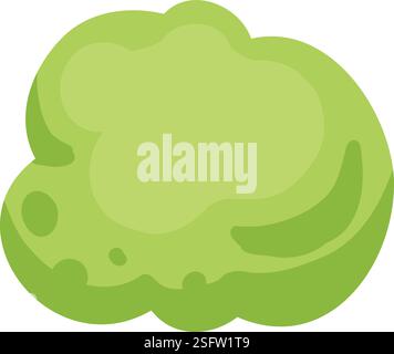 Green smoke cloud. Cartoon stream clouds, comic dust steaming, bright cloud puffs flat vector illustration icon. Steaming dust puff Stock Vector