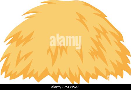 Cartoon agricultural haycock. Bale of hay, rural haystack, rolled stack and fodder straw, dried farm haystacks flat vector illustration icon on white Stock Vector