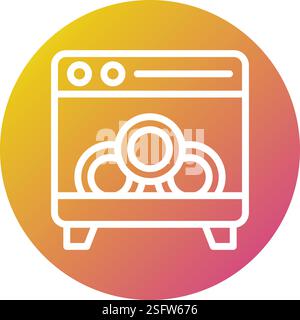 Dishwasher Vector Icon Design Illustration Stock Vector