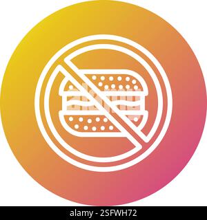 No Food Vector Icon Design Illustration Stock Vector