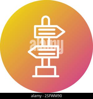 Road Sign Vector Icon Design Illustration Stock Vector