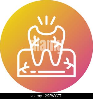 Broken Tooth Vector Icon Design Illustration Stock Vector