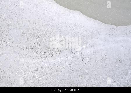 Texture different ice from river water Stock Photo