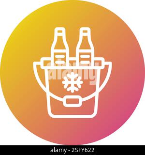 Ice Bucket Vector Icon Design Illustration Stock Vector