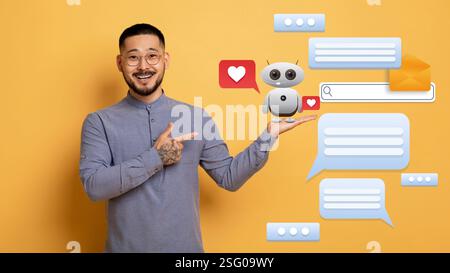 Engaging with virtual assistants and AI technology in modern communication Stock Photo