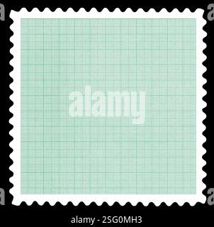 Blank postage stamp with graph paper - Isolated on Black background Stock Photo