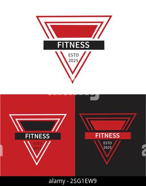 Fitness Shield Logo. Fitness Logo Design. physical exercise. Gym logo. Fitness center. Stock Vector