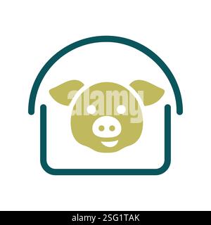 Pigsty isolated icon. Farm animal sign. Graph symbol for your web site design, logo, app, UI. Vector illustration Stock Vector