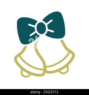 Wedding, Christmas bells isolated icon. Vector illustration, romance elements. Sticker, patch, badge, card for marriage, valentine Stock Vector