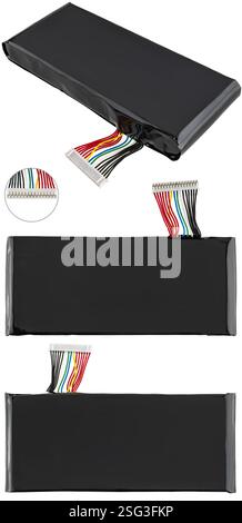Original rechargeable laptop battery. Guarantees stable operation without interruptions. Stock Photo