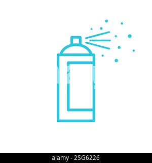 Graffiti Spray Icon. Isolated on white. Blue icon set. Stock Vector