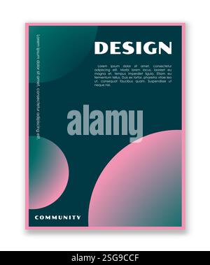 Abstract gradient poster. Gradient circles. Modern patterns and ornaments. Futuristic creativity and art. Flyer and booklet, leaflet. Flat vector Stock Vector
